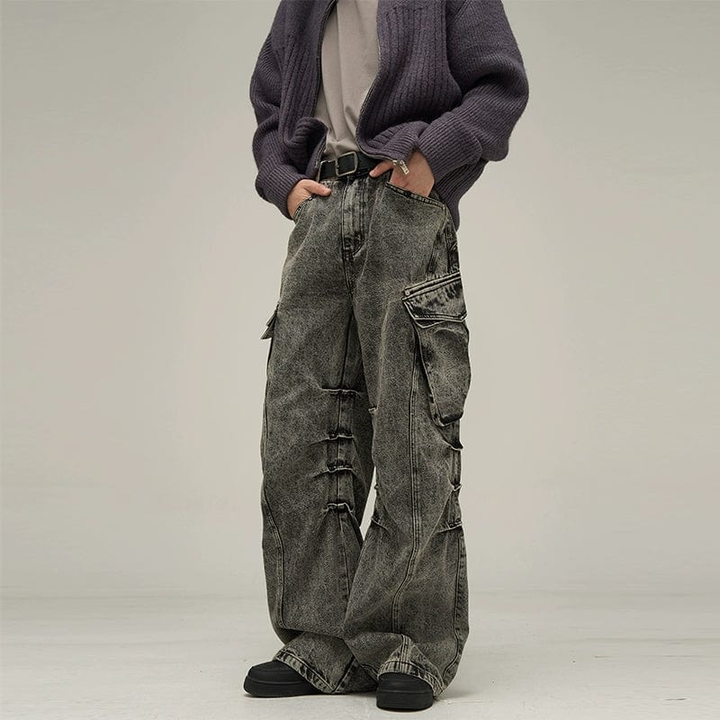 RT No. 10148 WASHED GRAY INDUSTRIAL CARGO PANTS