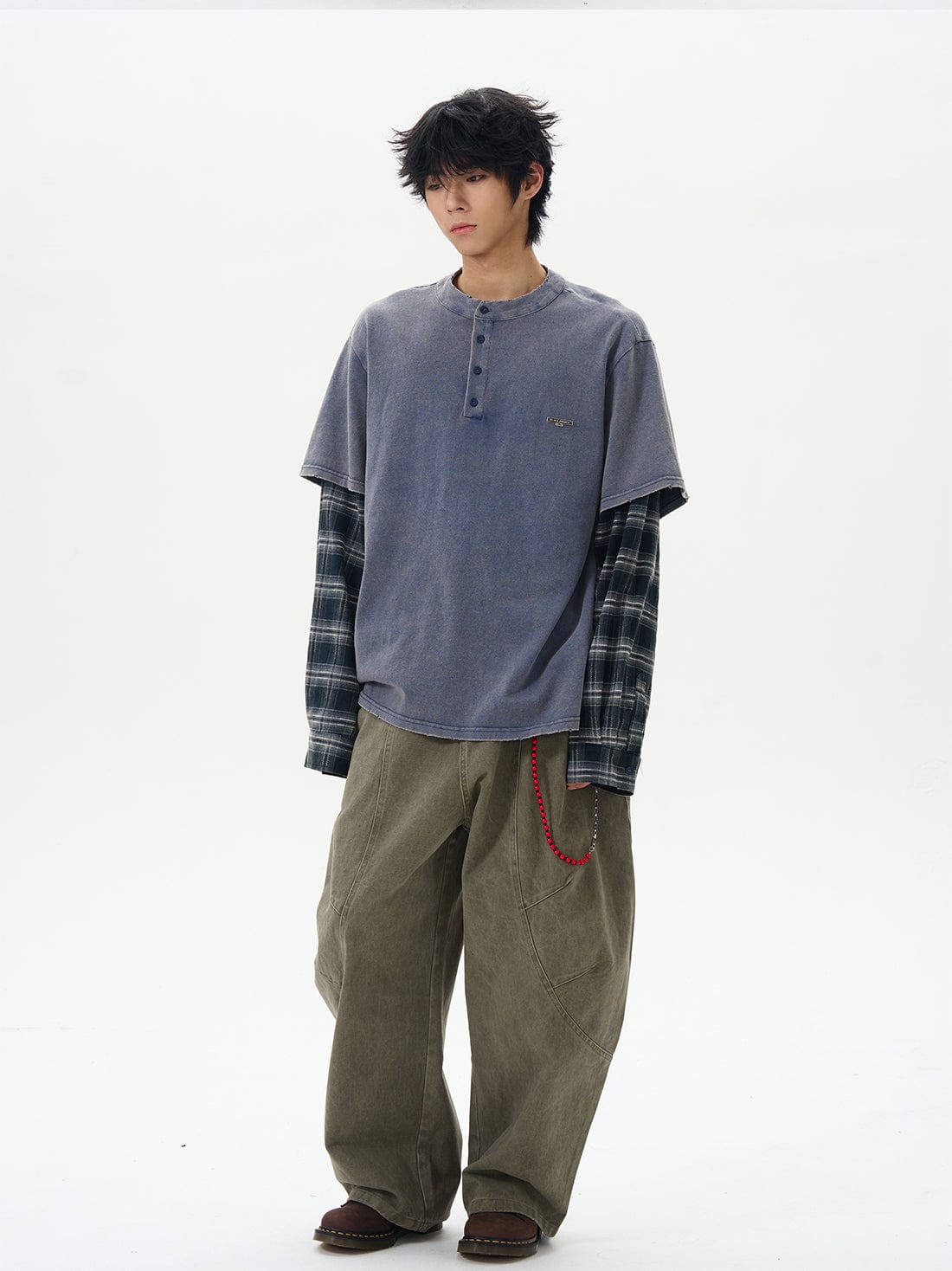RT No. 12255 RECONSTRUCTED SCIMITAR BAGGY STRAIGHT PANTS – REALTAKAI