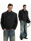 RT No. 45028 BOXY WOOLEN DOUBLE COLLAR JACKET