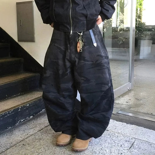 RT No. 31077 BLACK WIDE STRAIGHT PANTS