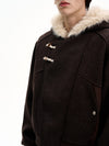 RT No. 50517 WOOLEN FUR HOODED JACKET