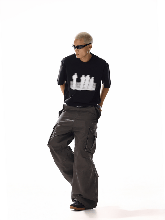 RT No. 19830 DARK COFFEE CARGO STRAIGHT PANTS