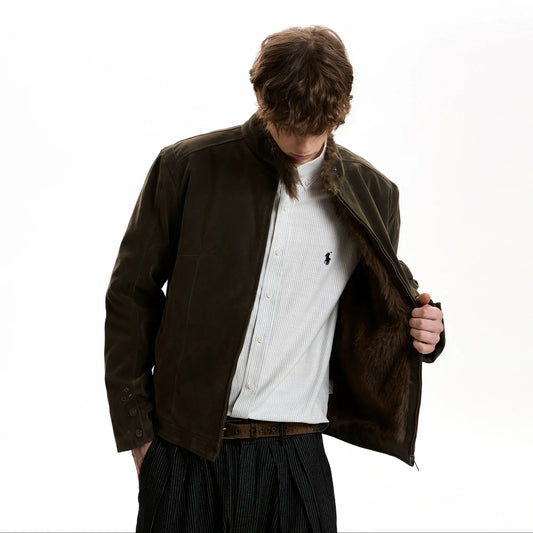 RT No. 40705 KAZE SUEDE COLLAR FUR JACKET