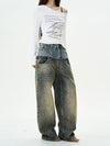 RT No. 12001 DOUBLE WAIST DENIM JEANS