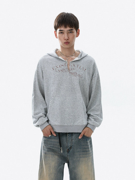 RT No. 50306 DISTRESSED V PULLOVER HOODIE
