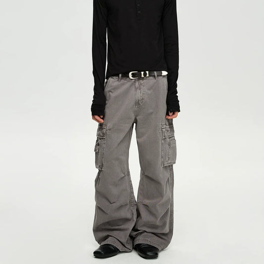 RT No. 40759 GRAY BAGGY STRAIGHT CARGO PANTS
