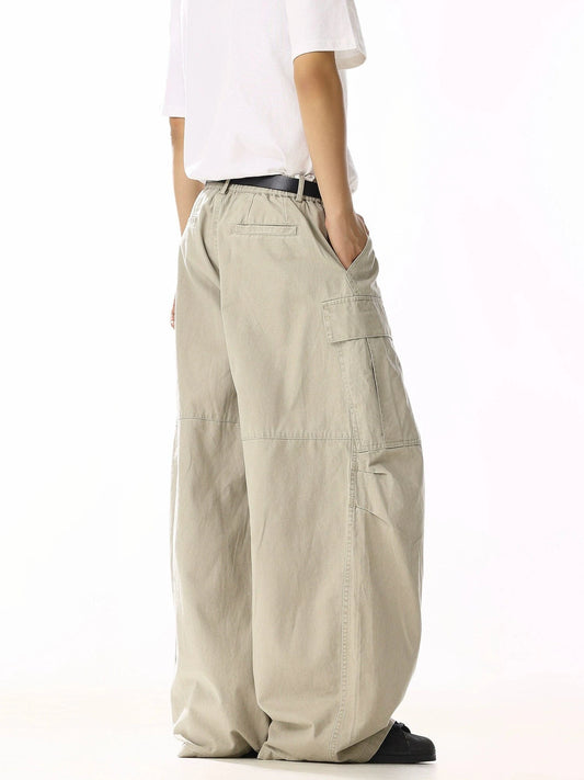 RT No. 19817 CREAM CARGO STRAIGHT PANTS