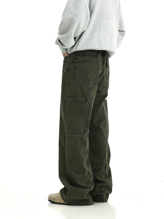 RT No. 11427 ARMY GREEN STRAIGHT CARPENTER PANTS
