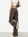 RTK (W) No. 3181 DRAWSTRING NYLON STRAIGHT PANTS