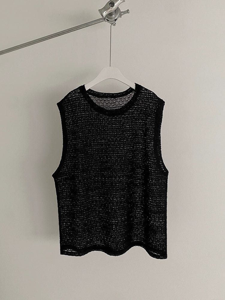 RT No. 11728 HOLLOW KNIT TANK TOP