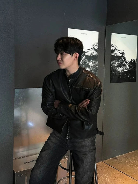 RT No. 31069 LEATHER BIKER JACKET