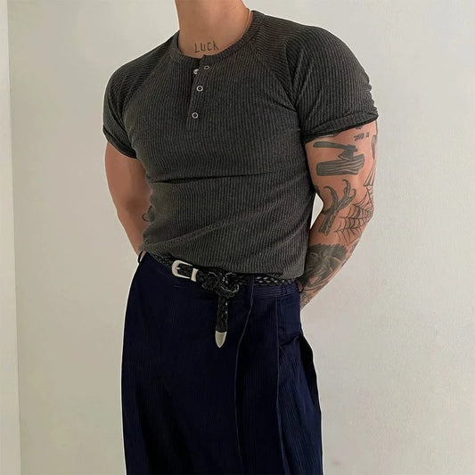 RT No. 19011 SLIM HERNY COLLAR SHORT SLEEVE