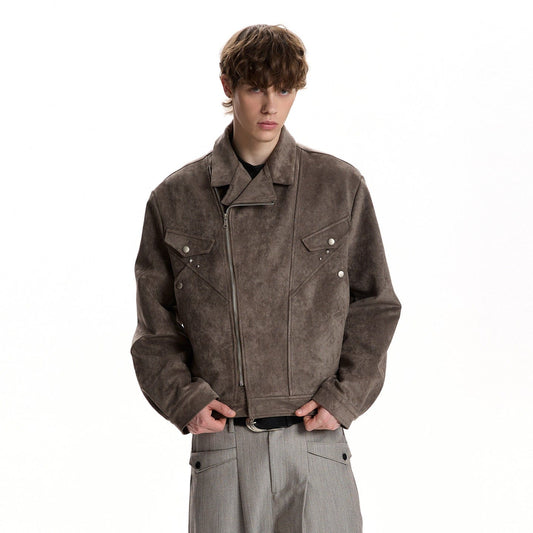 RT No. 59057 SUEDE COLLAR BOXY JACKET