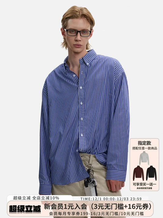 RT No. 50116 KUKI STRIPED BUTTON UP SHIRT