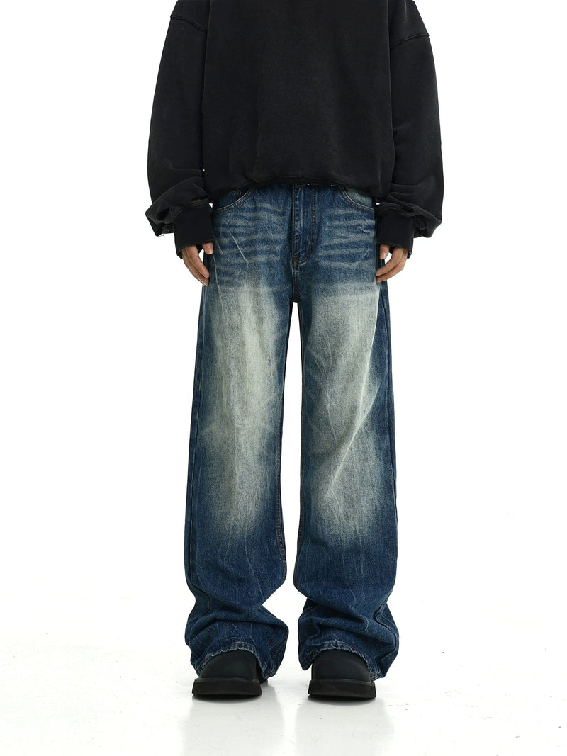 RT No. 11424 WASHED BLUE STRAIGHT DENIM JEANS