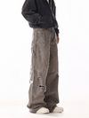 RT No. 19815 BROWN-GRAY DISTRESSED CARGO STRAIGHT PANTS