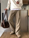 RT No. 12331 KHAKI BROWN PLEATED STRAIGHT PANTS