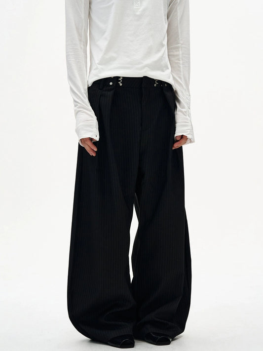 RT No. 32808 PLEATED STRIPED SCIMITAR SUIT PANTS