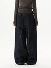 RT No. 59050 PLEATED STRAIGHT DENIM JEANS