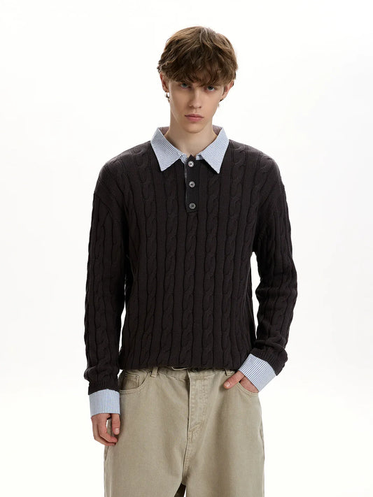 RT No. 50013 KNITWEAR TWO-PIECE SHIRT SWEATER