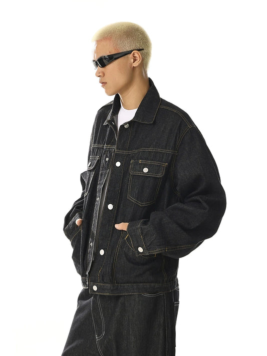 RT No. 27999 BLACK STITCH DENIM JACKET