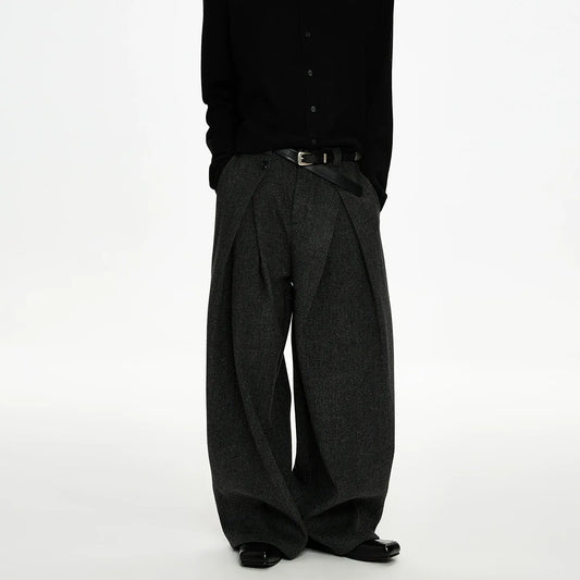 RT No. 50025 PLEATED A-LINE BAGGY SUIT PANTS