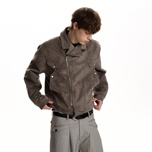 RT No. 59057 SUEDE COLLAR BOXY JACKET