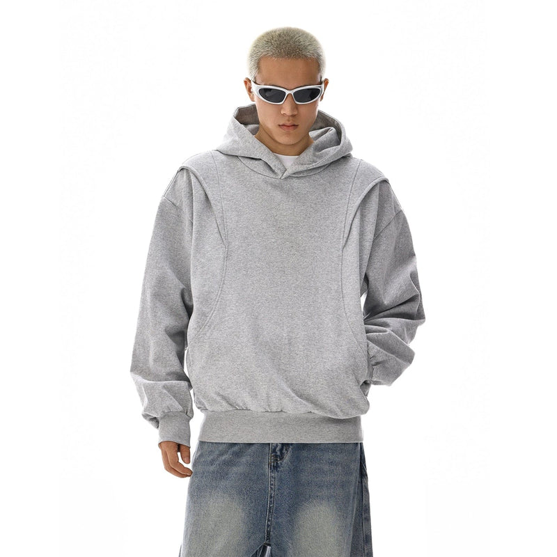 RT No. 12119 GRAY RECONSTRUCTED PULLOVER HOODIE