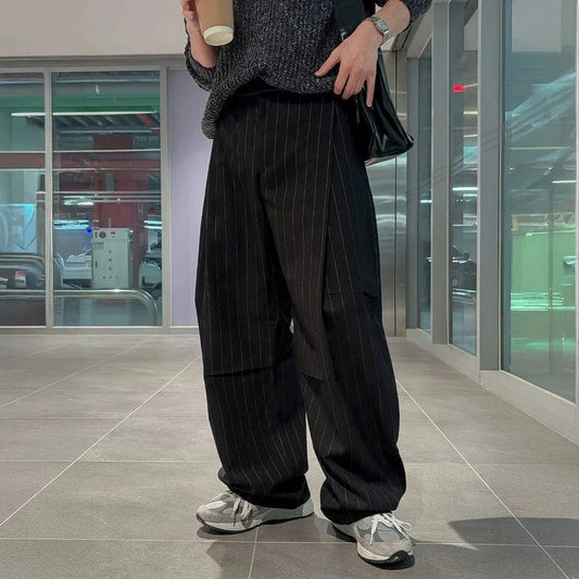 RT No. 29503 PLEATED STRIPED BAGGY PANTS
