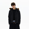 RT No. 50410 FUR HOOD RIBBED PUFFER JACKET