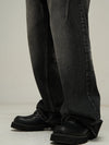 RT No. 10026 BLACK DENIM WIDE STRAIGHT JEANS