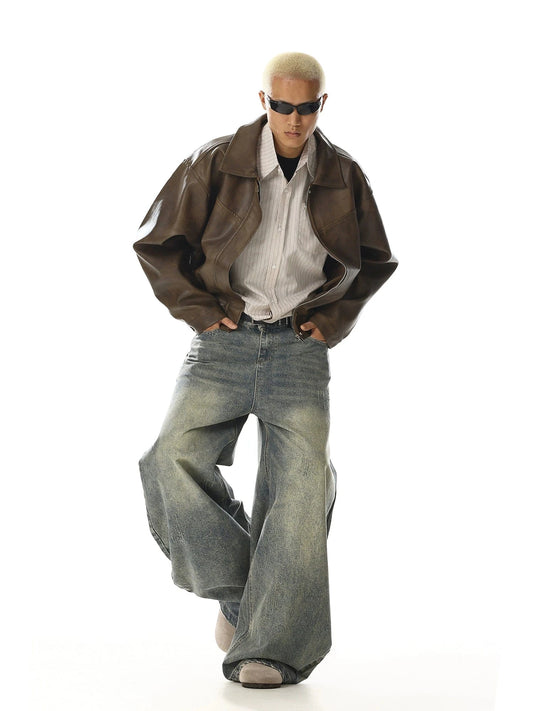 RT No. 28001 RETRO BLUE WIDE STRAIGHT DENIM JEANS