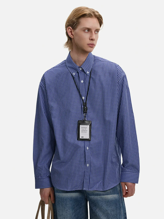 RT No. 50115 BLUE PLAID BUTTON UP SHIRT
