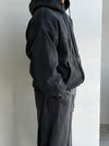 RT No. 12432 DARK GRAY ZIP LETTERED HOODIE & BAGGY SWEATPANTS