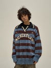 RT No. 10012 KNIT LETTERED COLLAR SWEATER