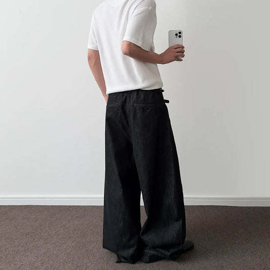 RT No. 40838 SILHOUETTE BAGGY DRAPE DENIM JEANS