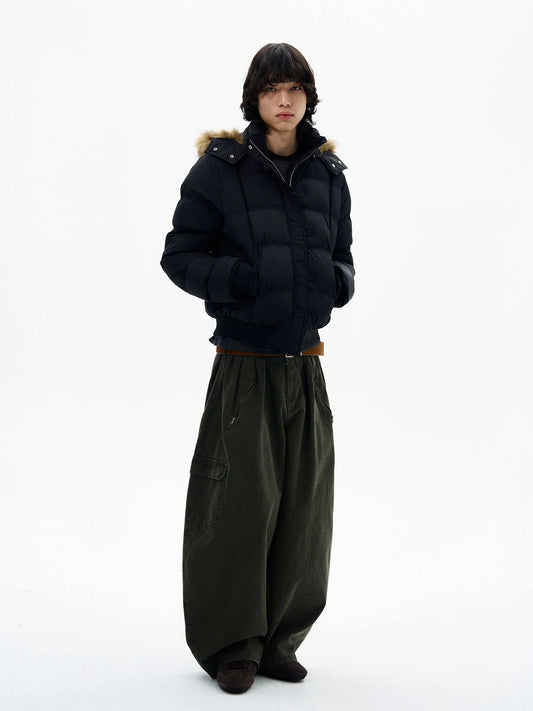 RT No. 32515 FUR HOODED PUFFER JACKET