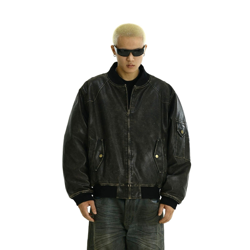 RT No. 11964 BLACK LEATHER BOMBER JK