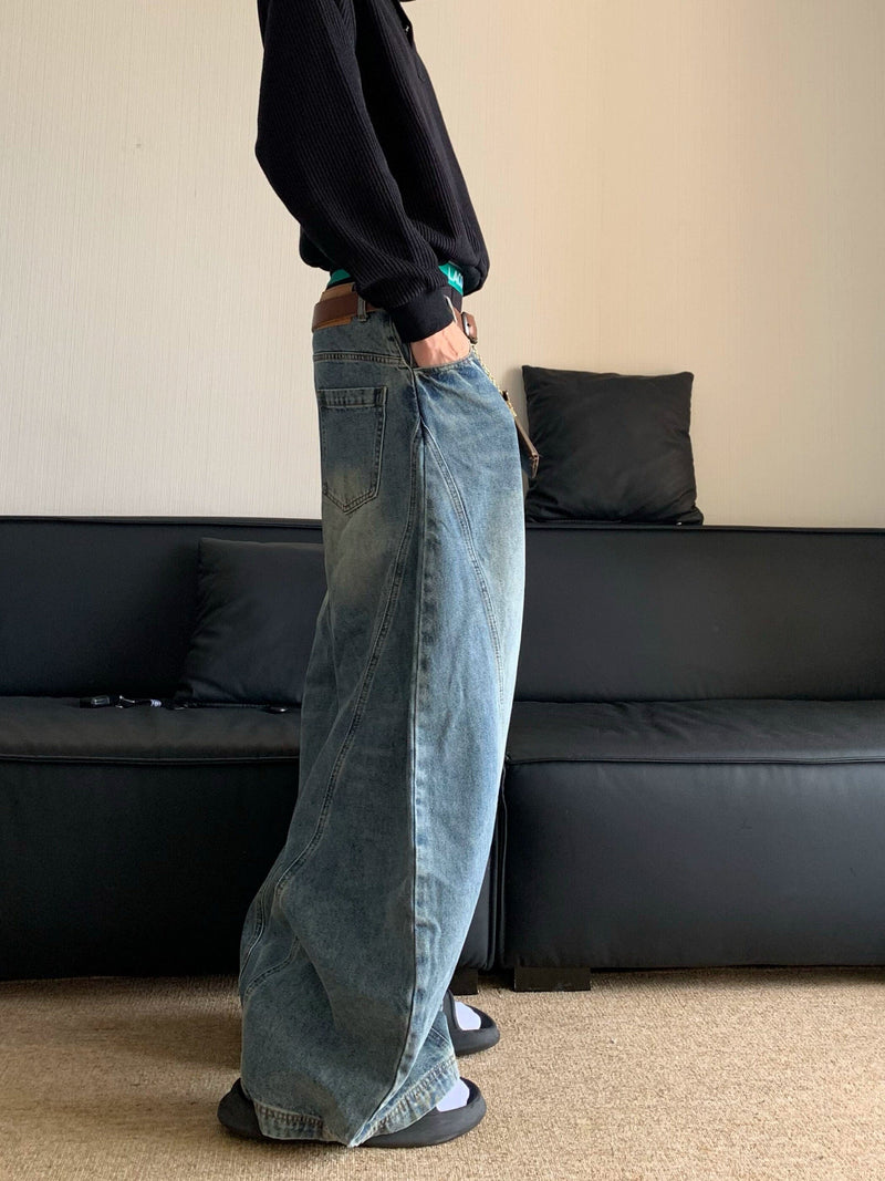 RT No. 11513 WASHED BLUE WIDE JEANS