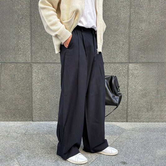 RT No. 29500 PLEATED STRIPED BAGGY PANTS