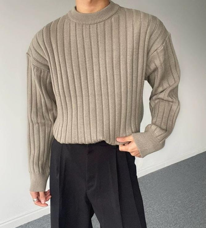 RT No. 11808 VERTICAL KNIT PULLOVER SWEATER