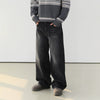 RT No. 10813 WASHED BLACK WIDE STRAIGHT DENIM JEANS