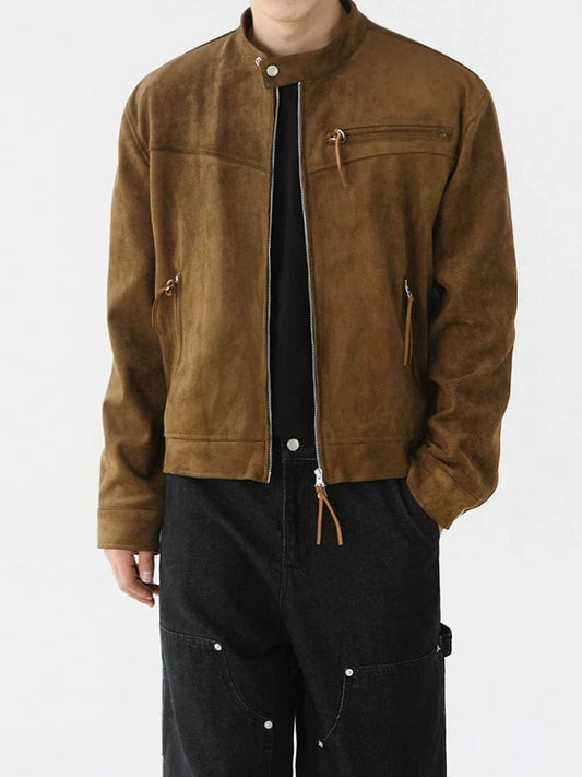 RT No. 19002 BROWN SUEDE MOTORCYCLE JACKET