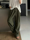 RT No. 31051 LINEN PLEATED STRAIGHT PANTS
