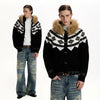 RT No. 50014 KNITWEAR DIAMOND FUR HOODIE