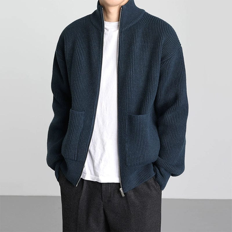 RT No. 10249 KNITTED FULL ZIP-UP SWEATER