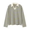 RT No. 50133 KNITWEAR STRIPED COLLAR LONGSLEEVE