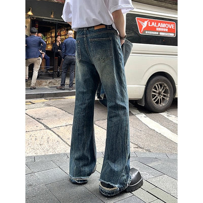 RT No. 9066 BLUE MICRO FLARED DENIM JEANS