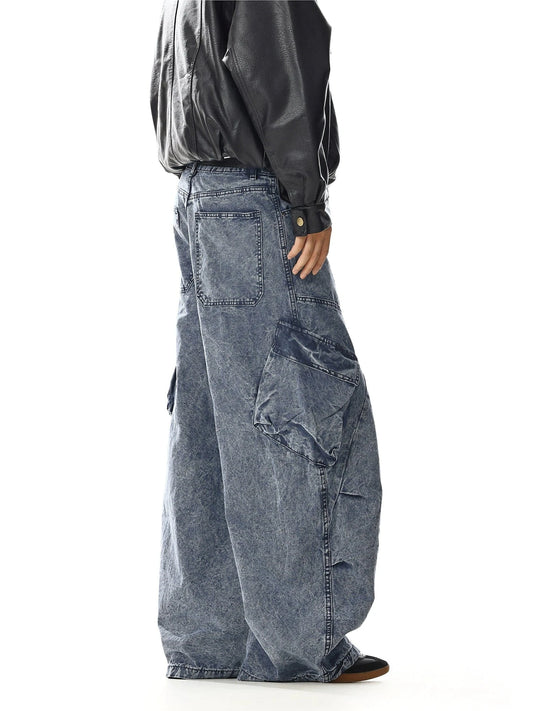 RT No. 32020 WASHED CARGO WORKWEAR WIDE BAGGY PANTS