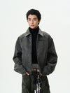 RT No. 11979 DARK GRAY ZIP-UP COLLAR JK